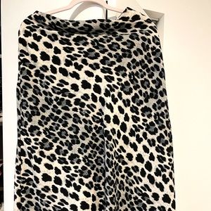 ZARA Leopard Print Midi Skirt